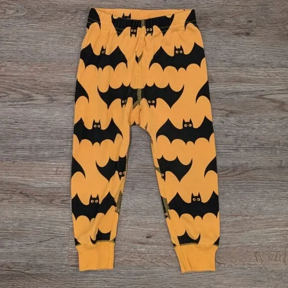 Hanna Andersson Halloween Bats Orange Black 2 Piece Pajamas Size 2 - Picture 4 of 6